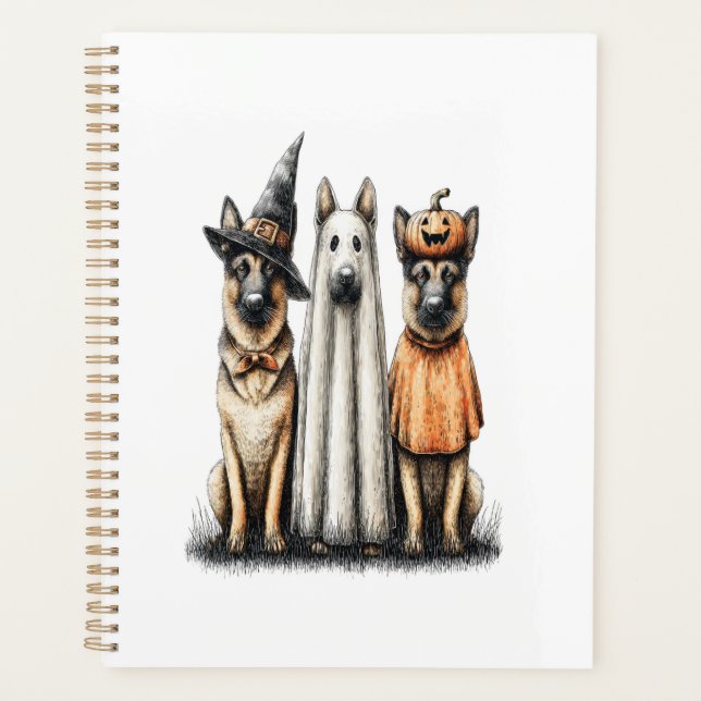 Halloween-Geist Deutscher Schäferhund Planer (Vorderseite)