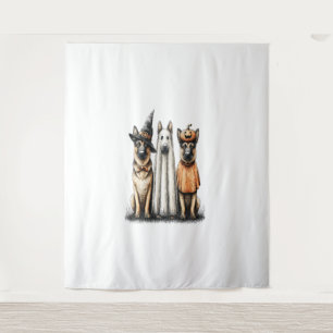 Halloween-Geist Deutscher Schäferhund Wandteppich