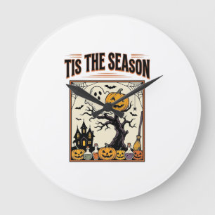 Halloween-Geist Die Saison Geisterhaus_1 Große Wanduhr