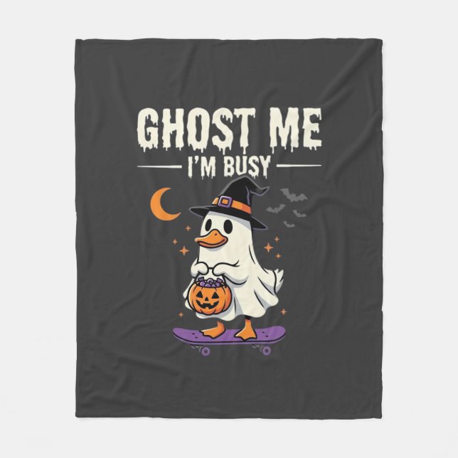 Halloween-Geist-Enten-Skateboard-Design_1 Fleecedecke (Vorderseite)