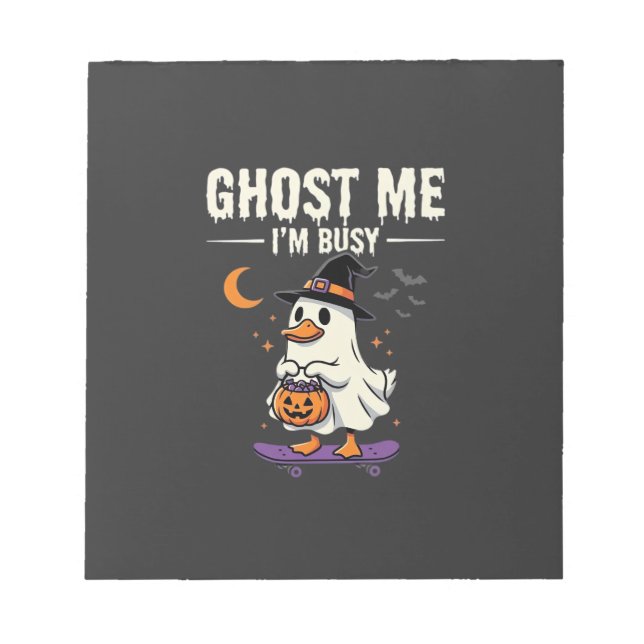 Halloween-Geist-Enten-Skateboard-Design_1 Notizblock (Vorderseite)