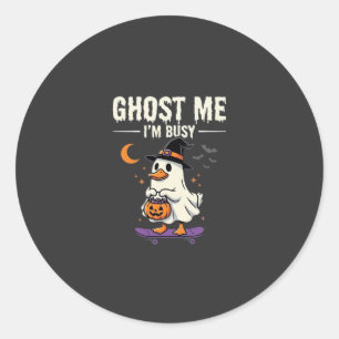 Halloween-Geist-Enten-Skateboard-Design_1 Runder Aufkleber