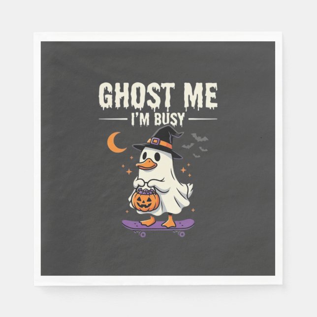 Halloween-Geist-Enten-Skateboard-Design_1 Serviette (Vorderseite)