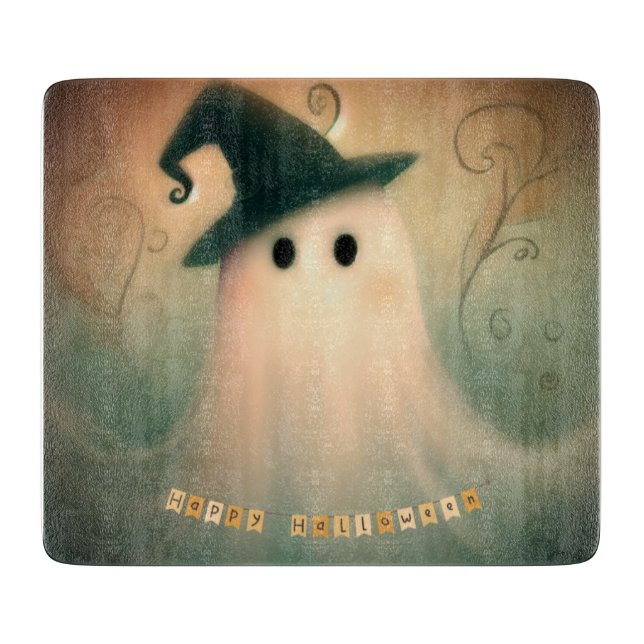 Halloween/Geist/Fall/Weiße Ornamente Schneidebrett (Vorderseite)
