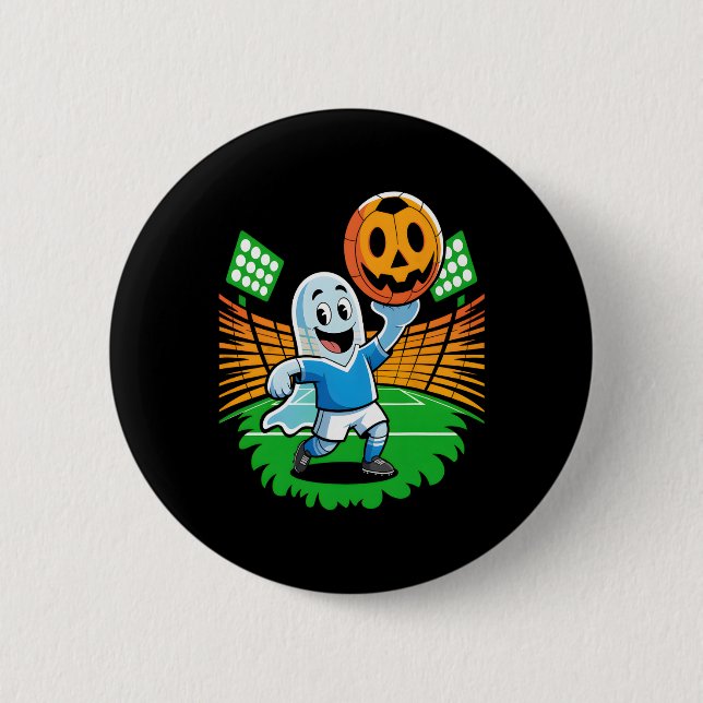 Halloween-Geist-Fußballspieler  Button (Vorderseite)