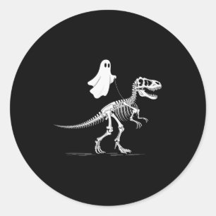 Halloween-Geist gehender Dinosaurier-Skelett T Rex Runder Aufkleber