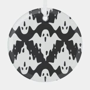 Halloween-Geist Grusel nahtloses Muster Ornament Aus Glas
