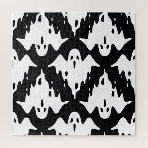 Halloween-Geist Grusel nahtloses Muster Puzzle