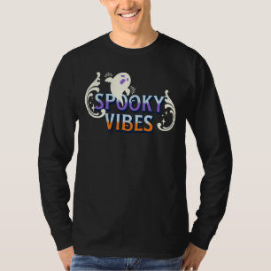 Halloween-Geist Gruselige Vibes Typografie Letteri T-Shirt