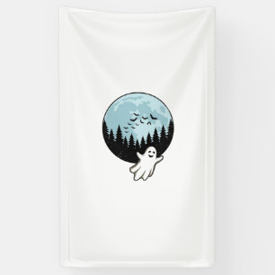 Halloween-Geist Gruseliger Wald Mond Vintage_1 Banner