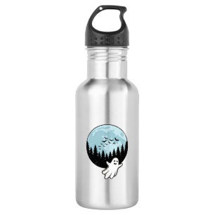 Halloween-Geist Gruseliger Wald Mond Vintage_1 Edelstahlflasche