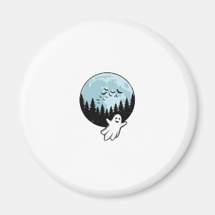Halloween-Geist Gruseliger Wald Mond Vintage_1 Magnet