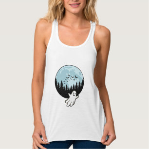 Halloween-Geist Gruseliger Wald Mond Vintage_1 Tank Top