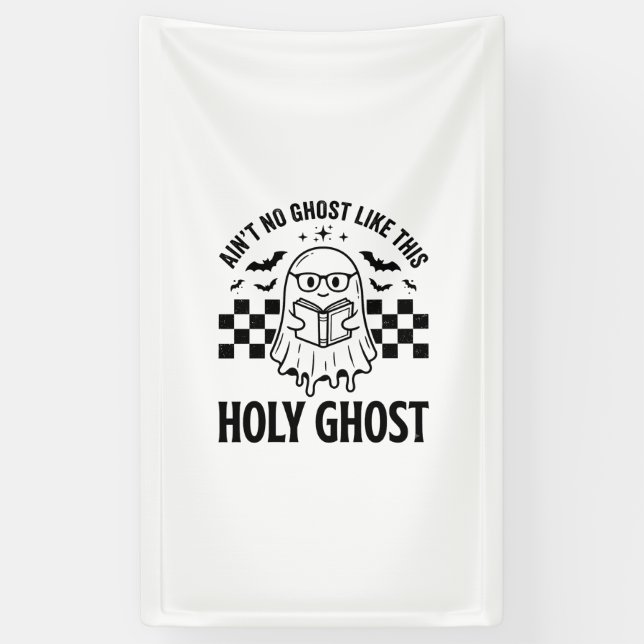 Halloween-Geist Heiliger Geist Lustig Vintage Scha Banner (Vertikal)