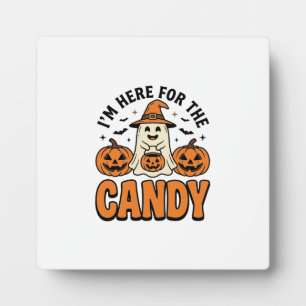 Halloween-Geist hier für die Süßigkeiten Cute Vint Fotoplatte