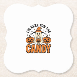 Halloween-Geist hier für die Süßigkeiten Cute Vint Untersetzer