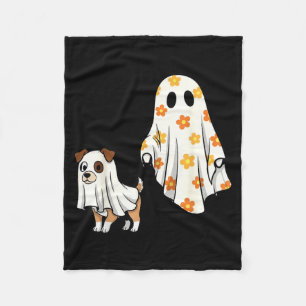 Halloween-Geist-Hund Gruselige Jahreszeit Hundemam Fleecedecke