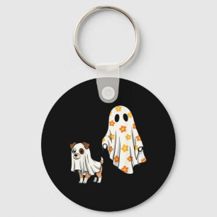 Halloween-Geist-Hund Gruselige Jahreszeit Hundemam Schlüsselanhänger