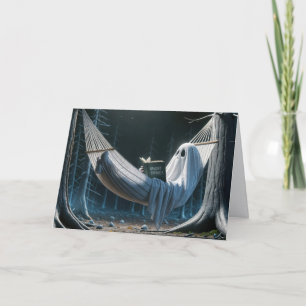 Halloween-Geist in einer Hängematte Karte