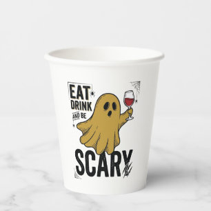 Halloween-Geist Iss Trinke Und Sei Gruselig Vintag Pappbecher