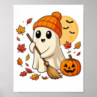Halloween-Geist Kaffee Kürbis Grusel Saison Frauen Poster