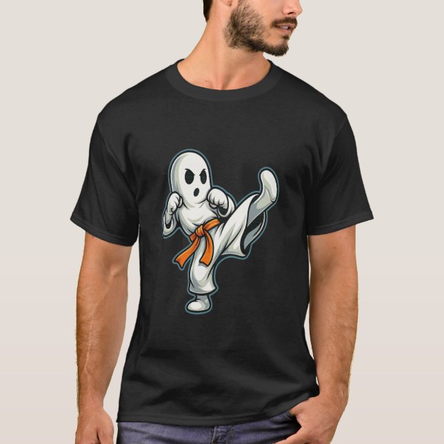 Halloween-Geist Karate T-Shirt (Vorderseite)