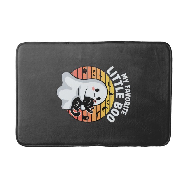 Halloween-Geist Katze Little Boo Badematte (Vorderseite)