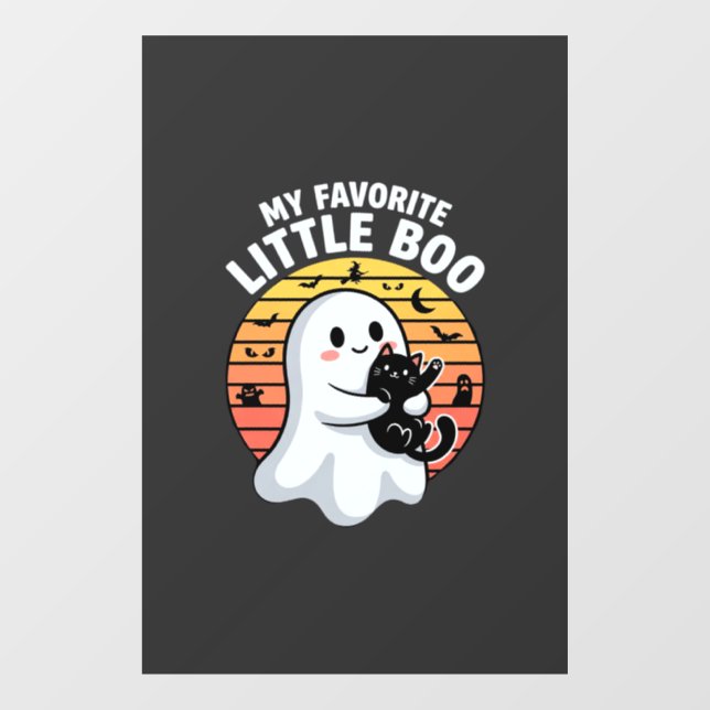 Halloween-Geist Katze Little Boo Fensteraufkleber (Blatt)
