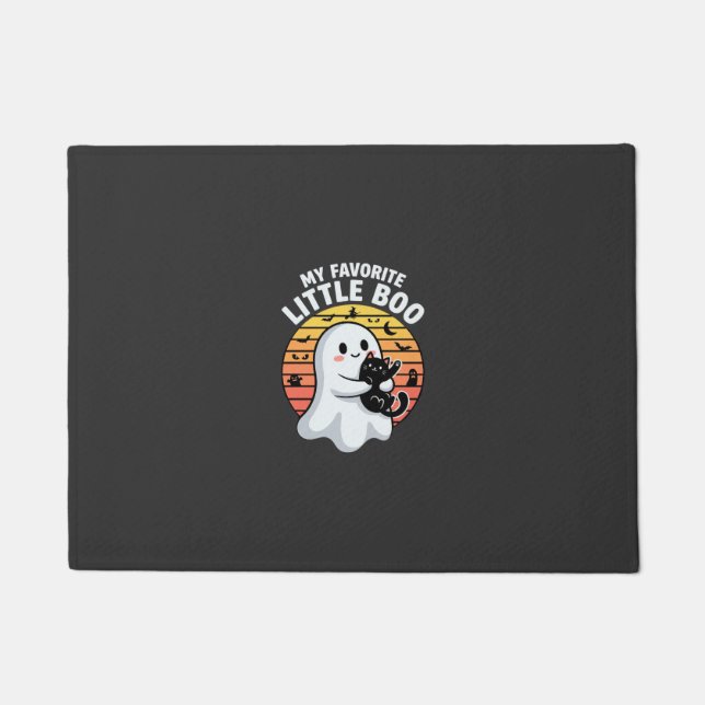Halloween-Geist Katze Little Boo Fußmatte (Vorderseite)