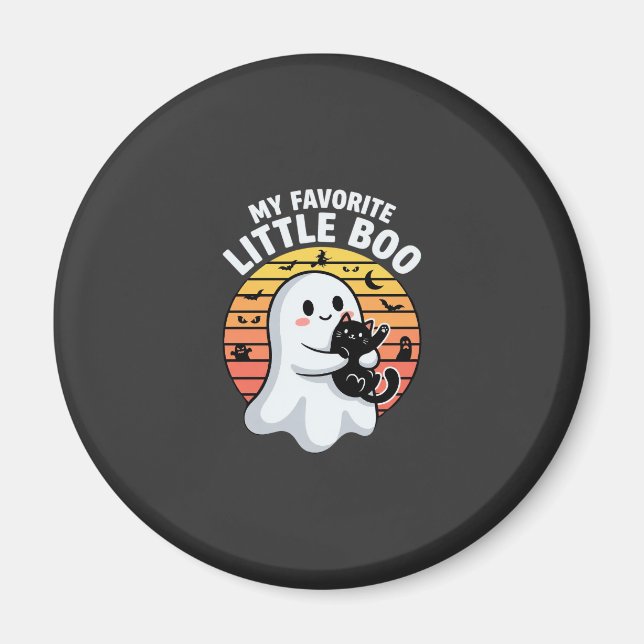 Halloween-Geist Katze Little Boo Magnet (Vorne)