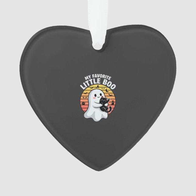 Halloween-Geist Katze Little Boo Ornament (Vorderseite)