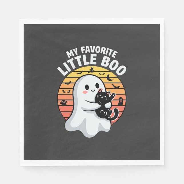 Halloween-Geist Katze Little Boo Serviette (Vorderseite)