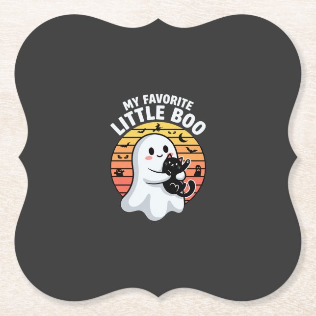 Halloween-Geist Katze Little Boo Untersetzer (Vorderseite)
