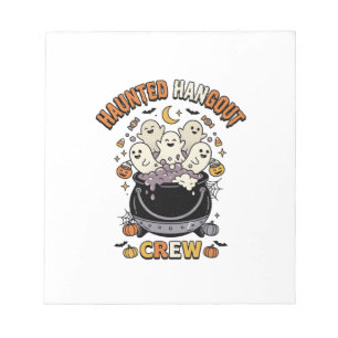 Halloween-Geist-Kürbis-Crew Notizblock