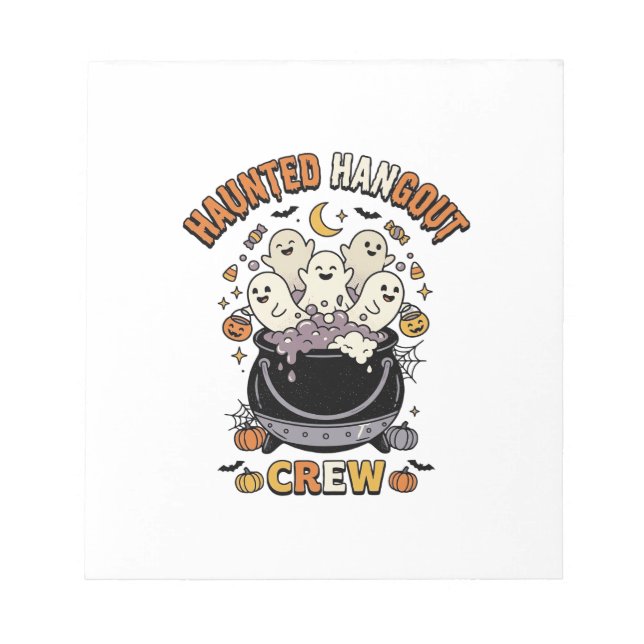 Halloween-Geist-Kürbis-Crew Notizblock (Vorderseite)
