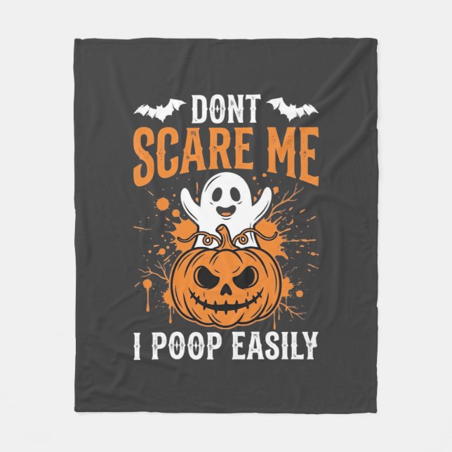 Halloween-Geist-Kürbis-Design "Mach mir keine Angs Fleecedecke (Vorderseite)