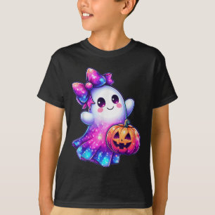 Halloween-Geist-Kürbis-Galaxie-Farben Süß Gruselig T-Shirt