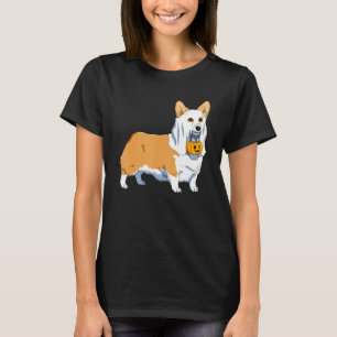 Halloween-Geist-Kürbis-Hundekostüm Welsh Corgi T-Shirt