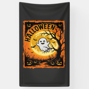 Halloween-Geist-Kürbis-verlassener Baum Banner