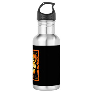 Halloween-Geist-Kürbis-Verlassener Baum Edelstahlflasche