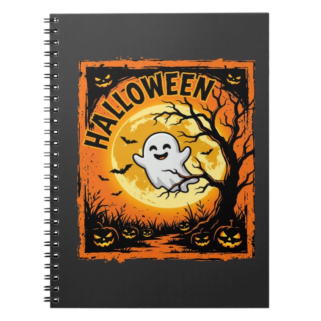 Halloween-Geist-Kürbis-Verlassener Baum Notizblock (Vorderseite)