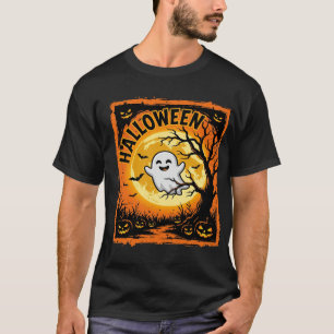 Halloween-Geist-Kürbis-Verlassener-Baum T-Shirt