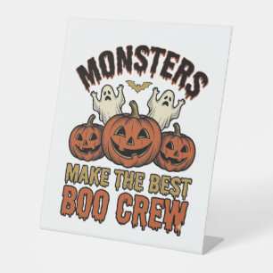 Halloween-Geist-Kürbis-Vintage-Stich Funny Te Sockelschild