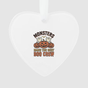 Halloween-Geist-Kürbis-Vintage-Stickerei-Lustiges Ornament