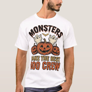Halloween-Geist-Kürbis-Vintage-Stickerei-Lustiges T-Shirt