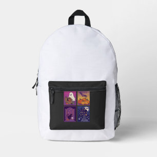 Halloween-Geist-Kürbisse Schwarze Katze Spukhaus B Bedruckter Rucksack