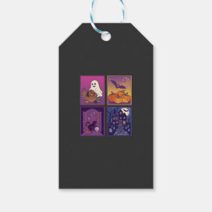 Halloween-Geist-Kürbisse Schwarze Katze Spukhaus B Geschenkanhänger
