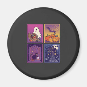 Halloween-Geist-Kürbisse Schwarze Katze Spukhaus B Magnet