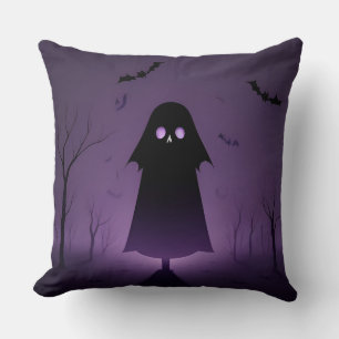 Halloween-Geist mit Fledermäusen Kissen