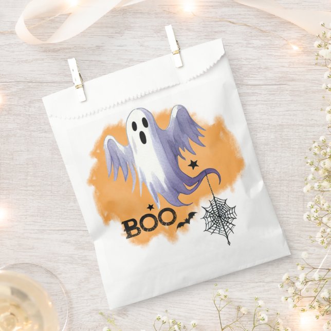 HALLOWEEN Geist mit Spinnennetz Geschenktütchen (Ausgeschnitten)